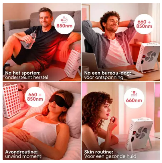 Vulpes Goods® - Lampe infrarouge Elite Red Light Therapy - 150 W - avec longueurs d'onde de 660nm et 850nm, minuterie et télécommande - pour les soins de la peau et la réparation musculaire - aluminium blanc
