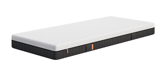 Emma - Matelas hybride Express - 120 x 200 cm - avec ressorts ensachés Aeroflex™ et 7 zones ergonomiques et housse respirante - pour dormeur ventral, dorsal et latéral - Textile blanc et gris.