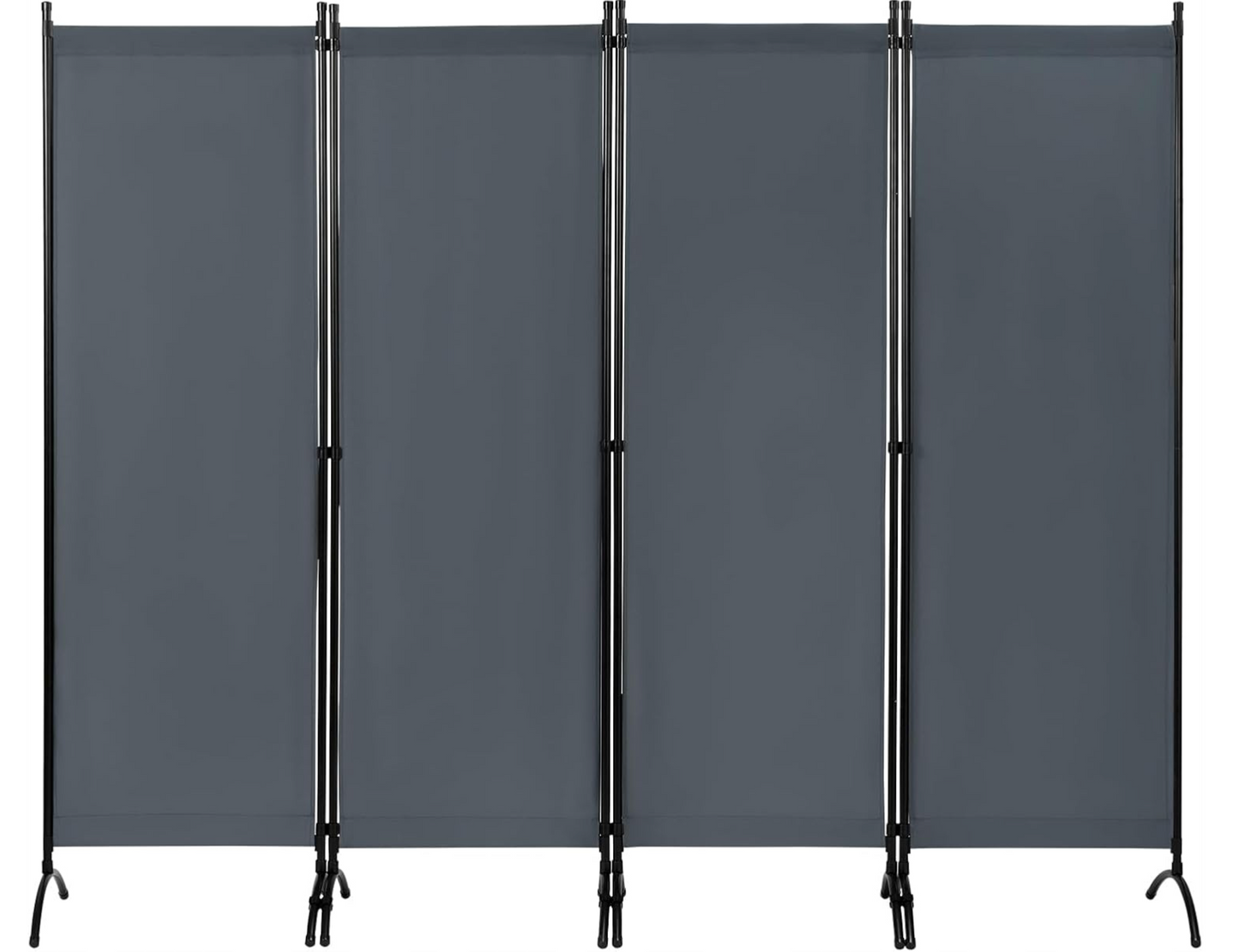 Paravent partiel Woltu - Paravent de pièce et de jardin - Gris foncé - 224 x 182 cm