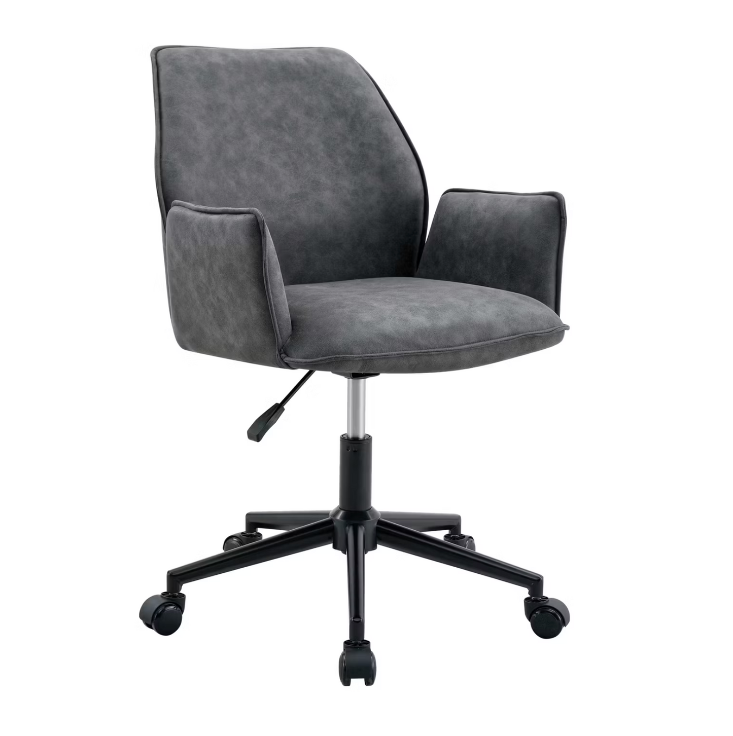 Chaises de bureau Jill Lot de 2 - Microfibre anthracite - 58,5 x 64 x 82,5-91,5 cm - Réglable en hauteur