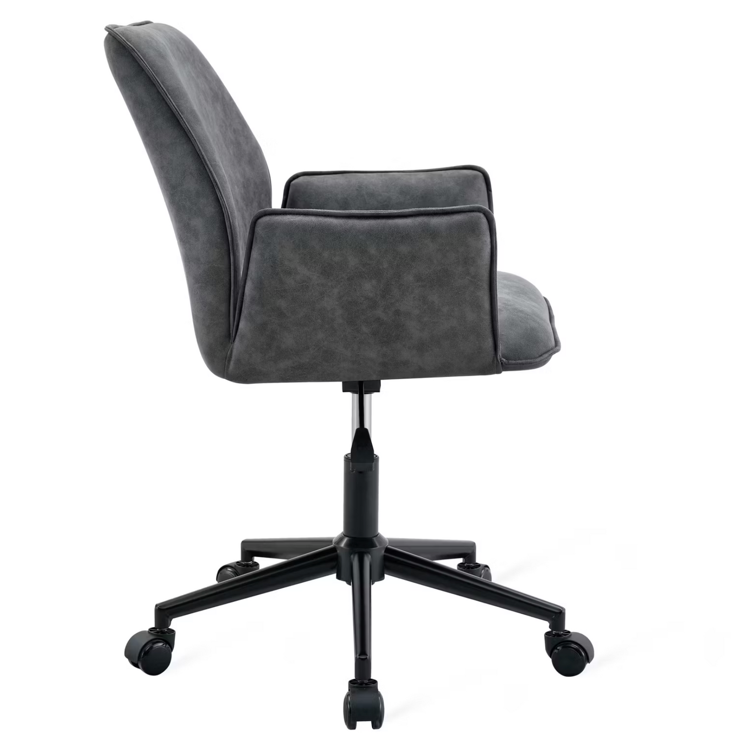 Chaises de bureau Jill Lot de 2 - Microfibre anthracite - 58,5 x 64 x 82,5-91,5 cm - Réglable en hauteur