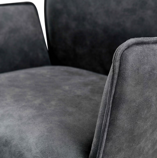 Chaises de bureau Jill Lot de 2 - Microfibre anthracite - 58,5 x 64 x 82,5-91,5 cm - Réglable en hauteur