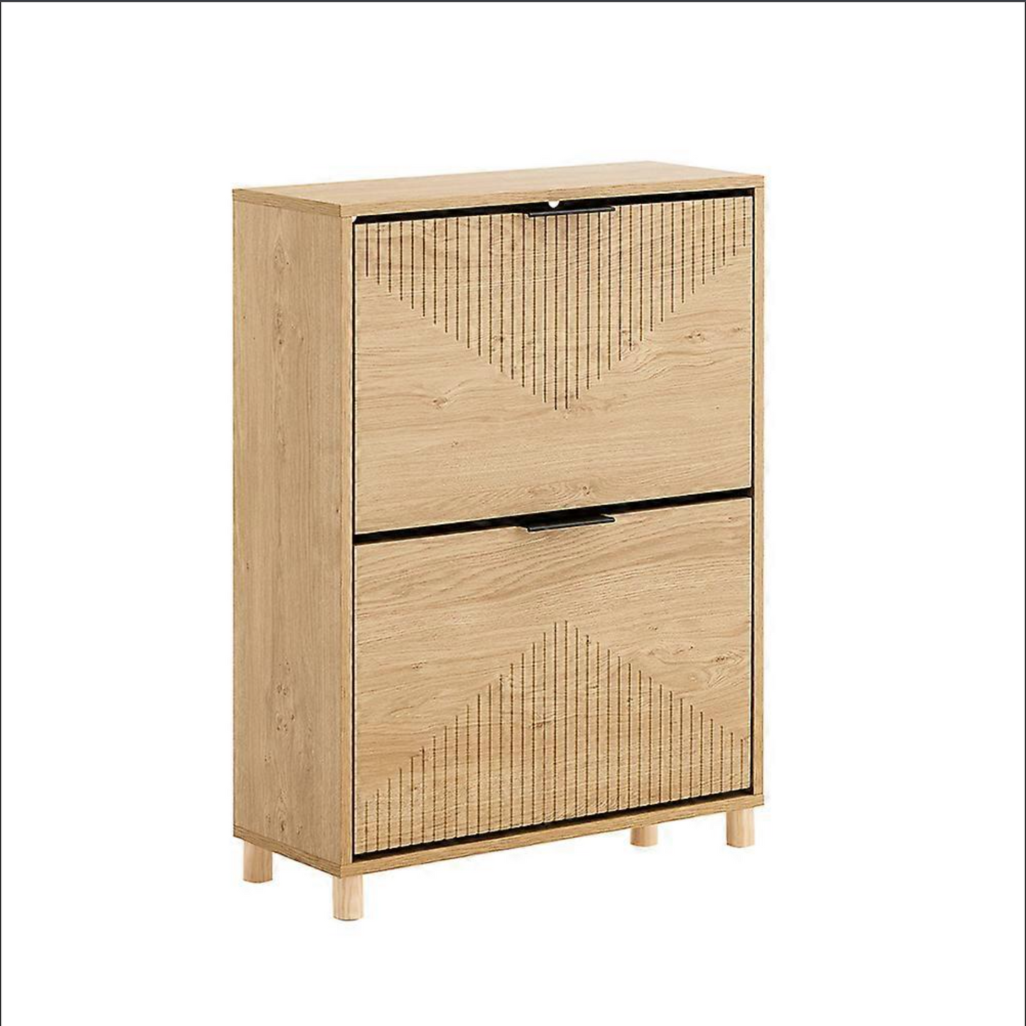 SoBuy Meuble à chaussures étroit - Meuble à chaussures avec portes à rabats - Meuble de rangement pour couloir - 8 paires de chaussures - Design en bois - 60x24x83 cm