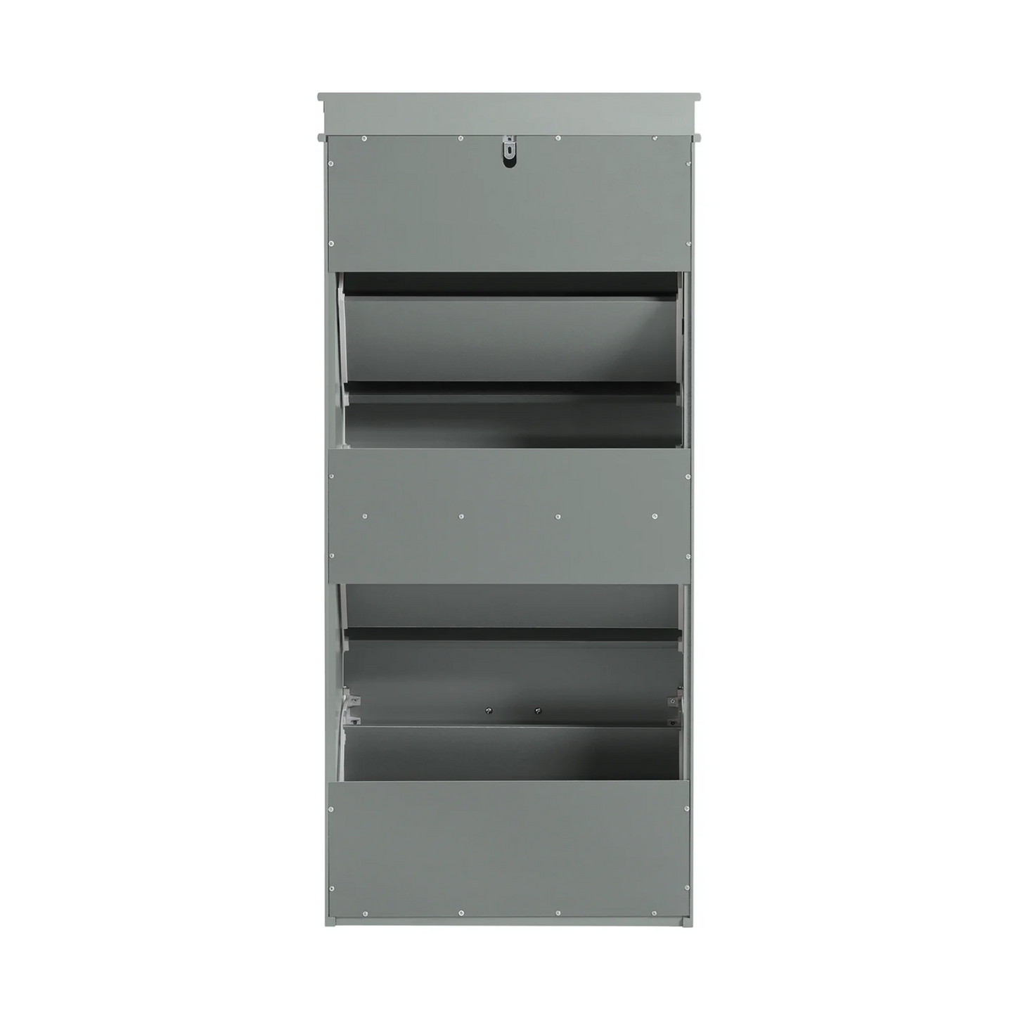 SoBuy Armoire à chaussures moderne - Rangement de chaussures à 3 volets - Meuble d'entrée élégant et peu encombrant - 53x24x117 cm - Gris
