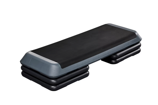 Yaheetech - Stepper d'aérobic réglable - 109,5 x 42 x 21 cm - 3 hauteurs réglables, plateforme antidérapante et surface extra large - pour la gym à domicile et l'entraînement physique - Polyéthylène gris et noir