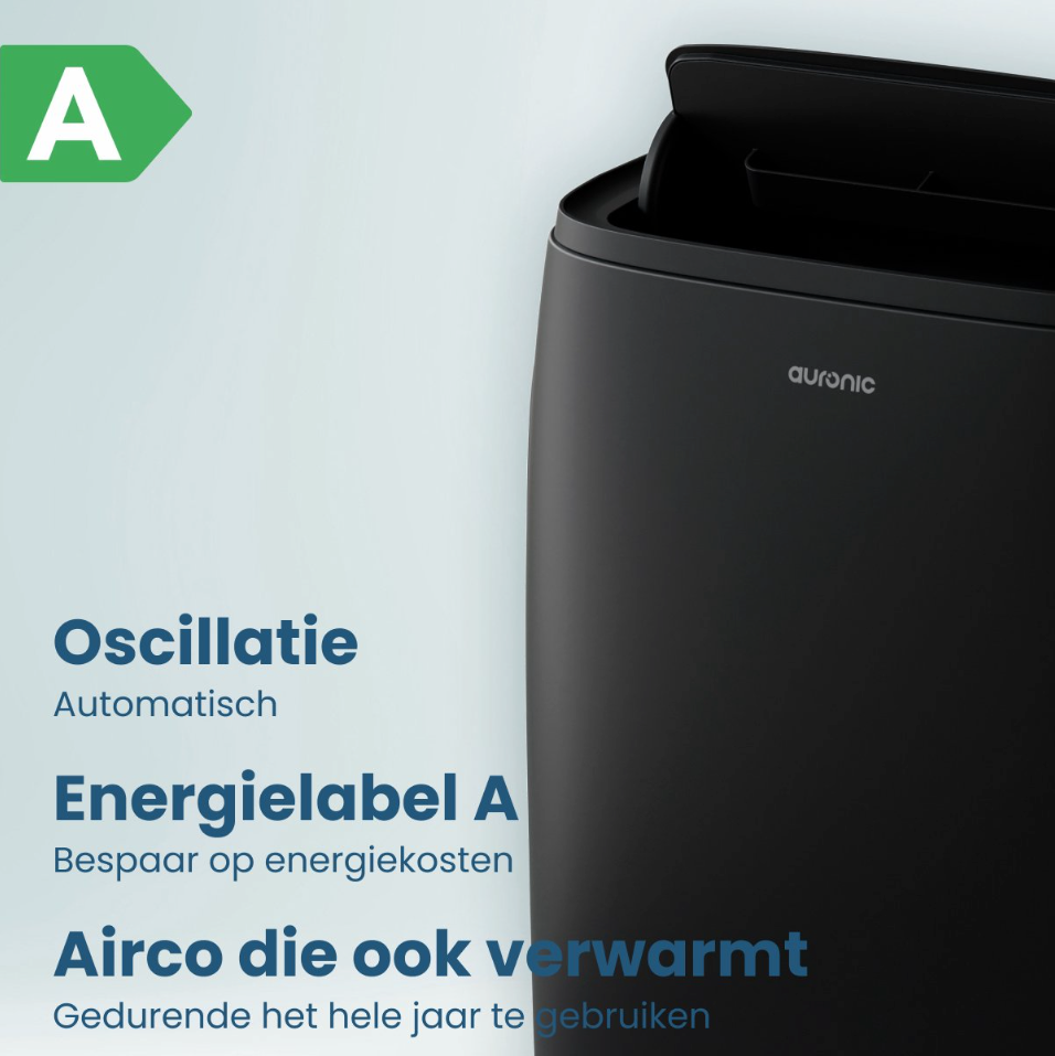 Climatiseur mobile Auronic 12 000 BTU - 4 en 1 - Noir