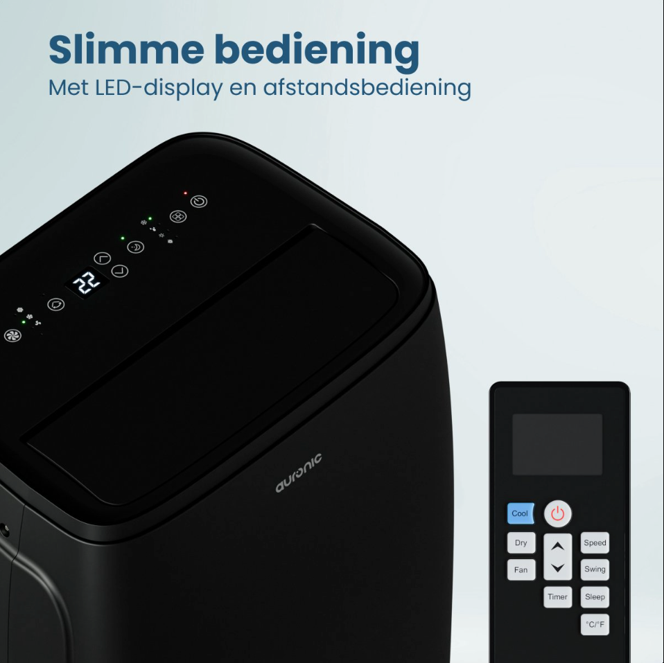 Climatiseur mobile Auronic 12 000 BTU - 4 en 1 - Noir