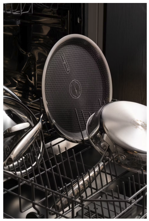 Rosmarino HexaPRO Poêle à crêpes - Structure hexagonale au laser, poignée Stay-Cool et cadre résistant au four - Pour induction et gaz - Acier inoxydable argenté et aluminium - 28 cm
