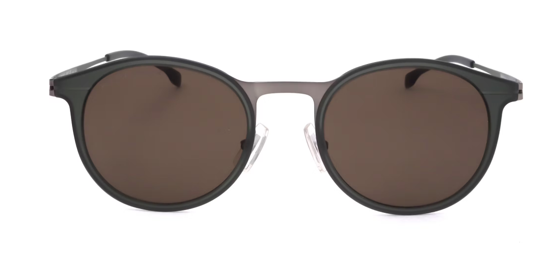 Hugo Boss Lunettes de soleil 1245S Eem - avec filtre catégorie trois et protection UV et lunettes en nylon - pour homme - acier inoxydable Khaky Olive mat - 49 mm