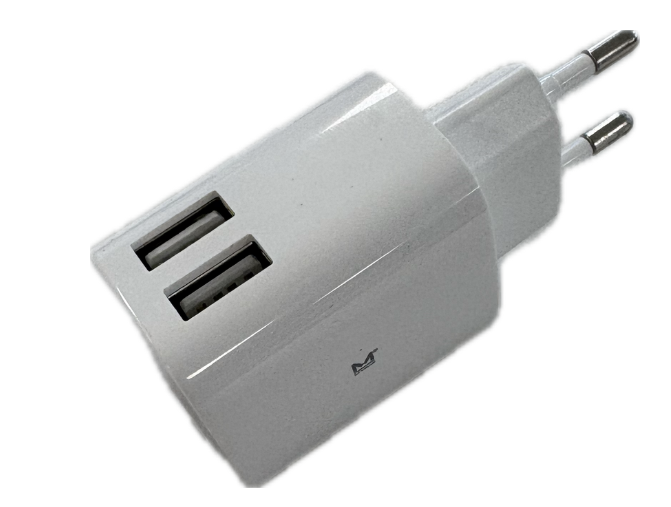 Amitec USB Charger MyAmi 2 - Avec deux ports Usb, une fonction de charge rapide et une prise Eu - Pour Smartphone et Tablette - Plastique blanc - Trois virgule un à trois virgule quatre A