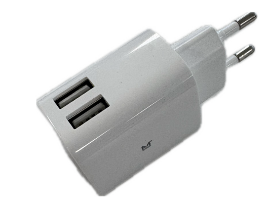 Amitec USB Charger MyAmi 2 - Avec deux ports Usb, une fonction de charge rapide et une prise Eu - Pour Smartphone et Tablette - Plastique blanc - Trois virgule un à trois virgule quatre A