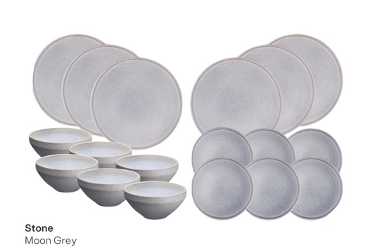 Bjorn Dinnerware - The Essentials Service STONE - 18 pièces - Gris lune