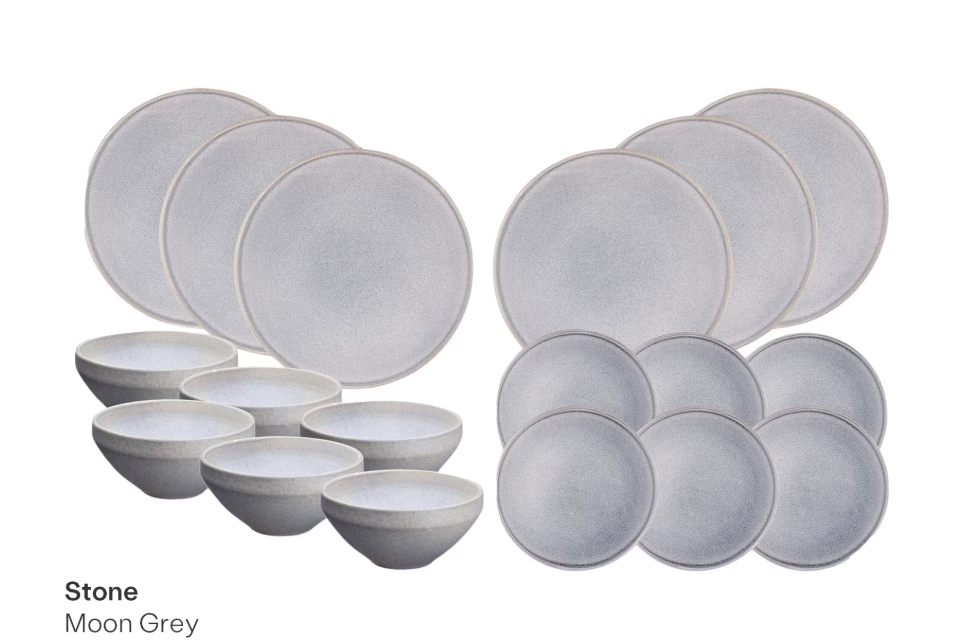Bjorn Dinnerware - The Essentials Service STONE - 18 pièces - Gris lune