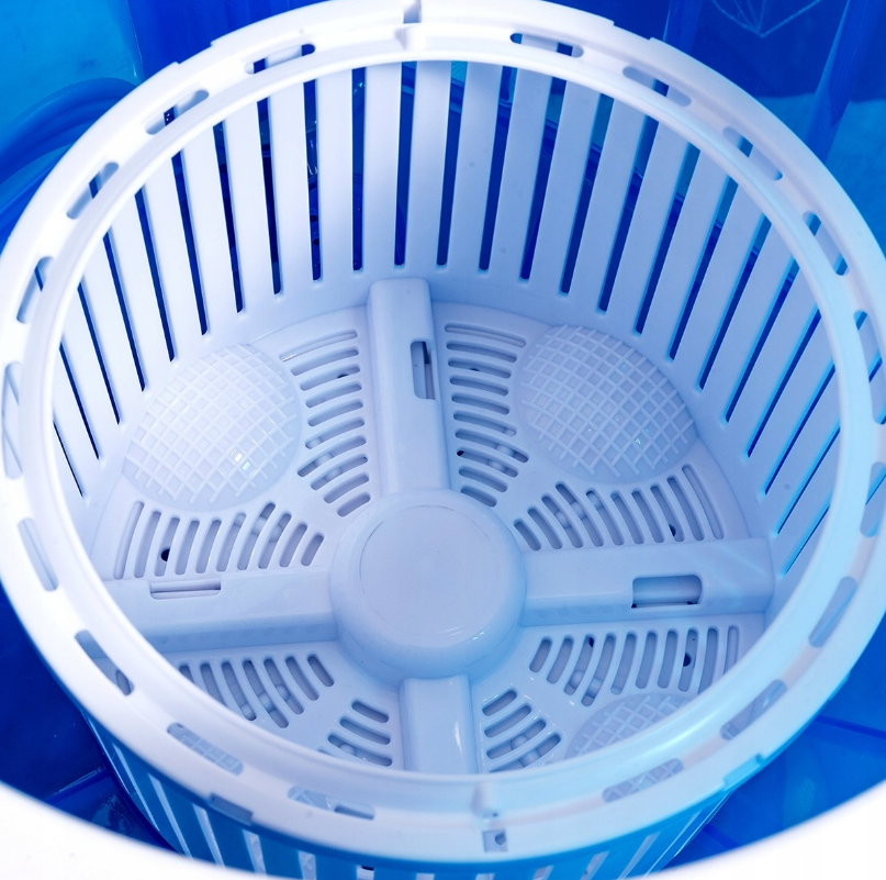 Mini lave-linge / Lave-linge de voyage COAST - Avec fonction centrifugeuse et double bac - 36 x 34 x 51 cm - Bleu