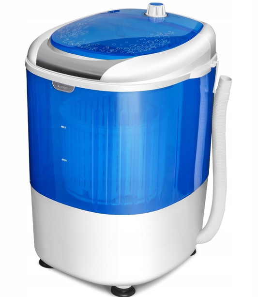 Mini lave-linge / Lave-linge de voyage COAST - Avec fonction centrifugeuse et double bac - 36 x 34 x 51 cm - Bleu