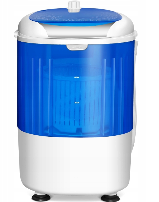 Mini lave-linge / Lave-linge de voyage COAST - Avec fonction centrifugeuse et double bac - 36 x 34 x 51 cm - Bleu