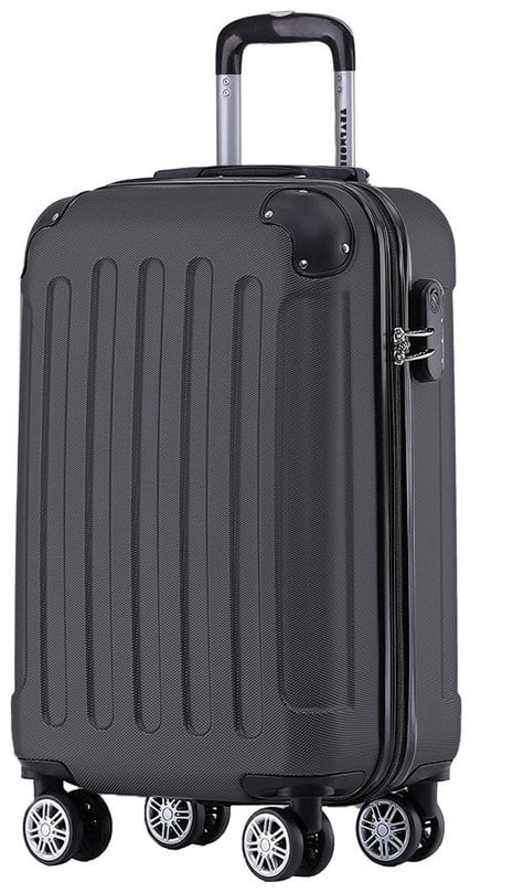 TRVLMORE Valise à main - 54x36x20 cm - 38L - Légère et résistante - Noire - Convient aux cabines d'avion