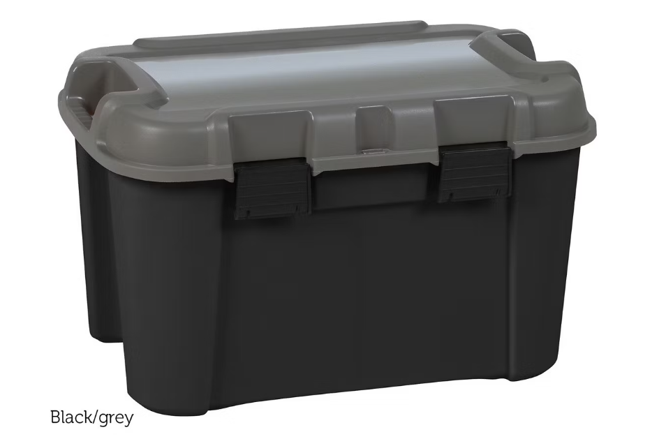 Keter Boîte de rangement Totem - 60L - Noir / Gris - Empilable - Couvercle inclus