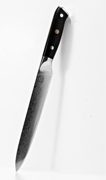 VDN Elegance Couteau à viande 21 cm en acier damassé - manche noir