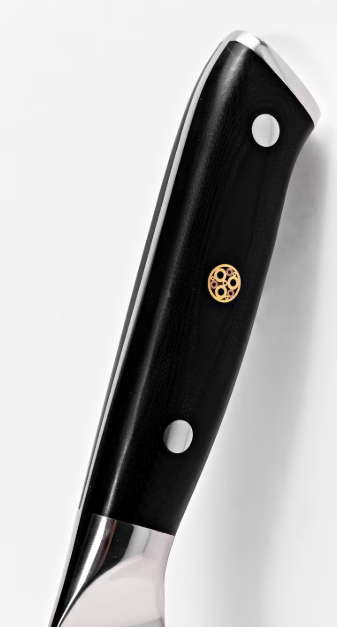 VDN Elegance Couteau à viande 21 cm en acier damassé - manche noir