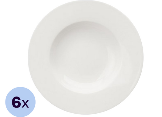 Set de 6 assiettes creuses Vivo by Villeroy & Boch - Ø 24 cm - Blanc intemporel