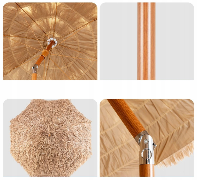 Parasol Coast 220 cm - beige avec inclinaison réglable, robuste et résistant au vent