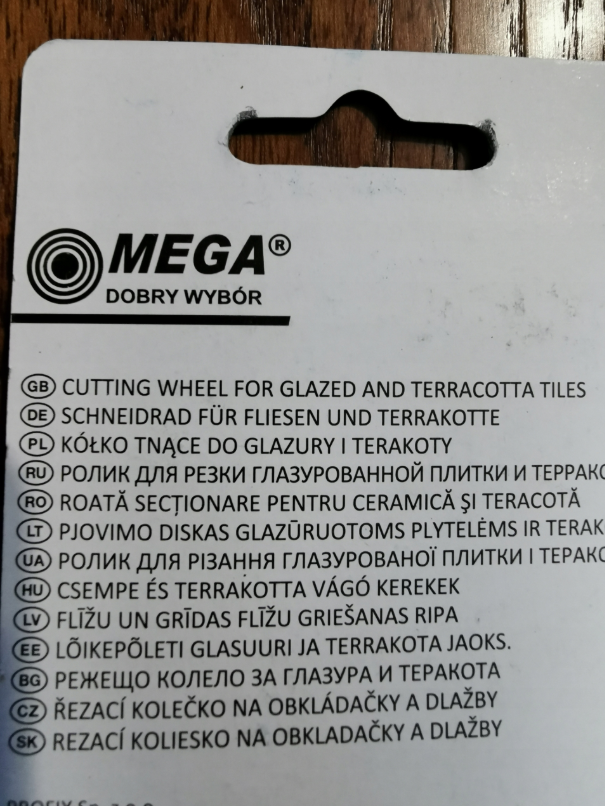 Molette pour tuiles et terre cuite 22x6x2 mm - Acier