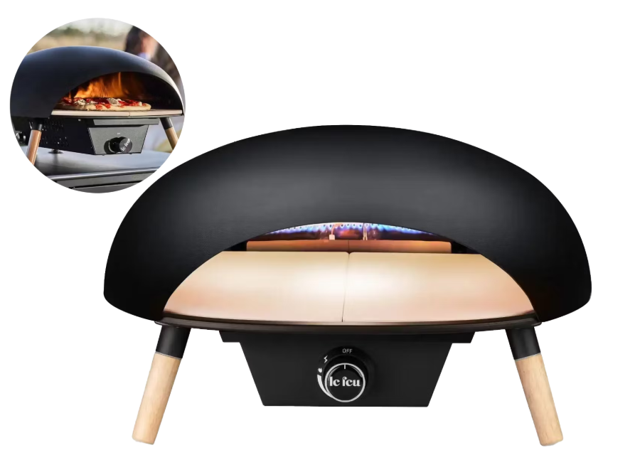 Le Feu Turtle 3.0 Four à pizza d'extérieur - Chauffage au gaz - Noir - Ø 61 cm x H 39 cm