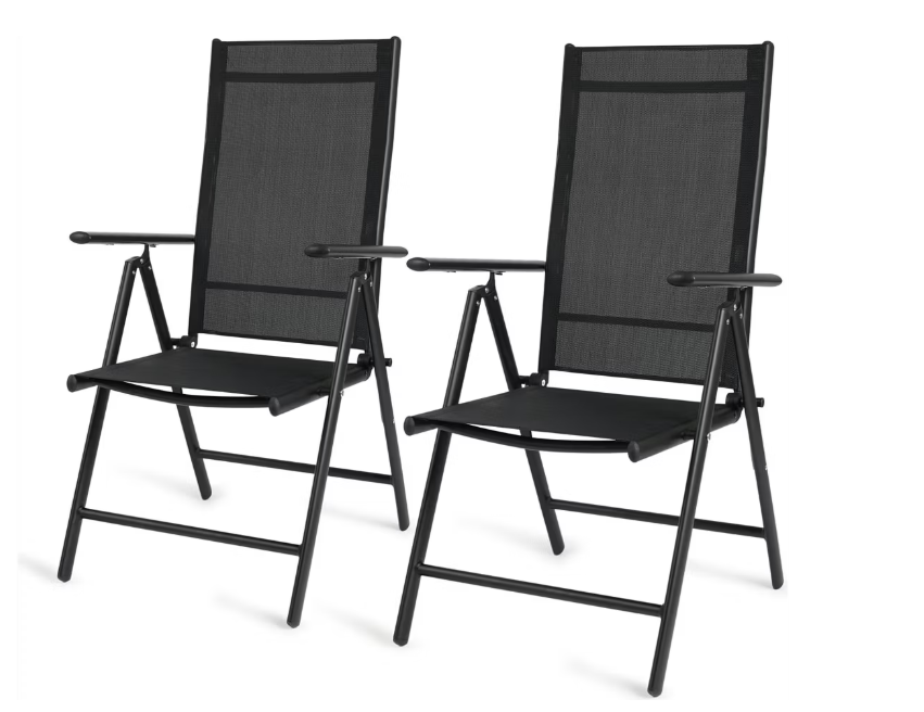 909 Chaises de jardin d'extérieur en aluminium - 66x55x107 cm - Gris - Lot de 2 - Pliables et réglables