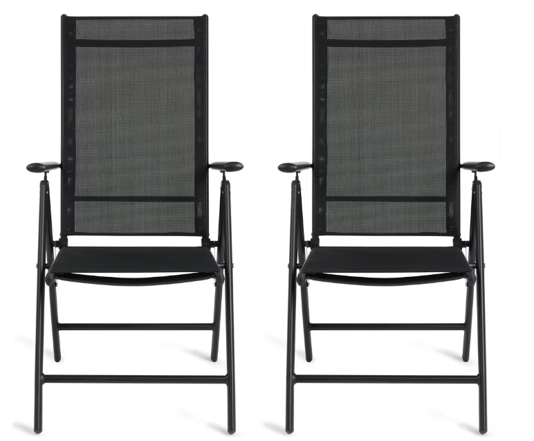 909 Chaises de jardin d'extérieur en aluminium - 66x55x107 cm - Gris - Lot de 2 - Pliables et réglables