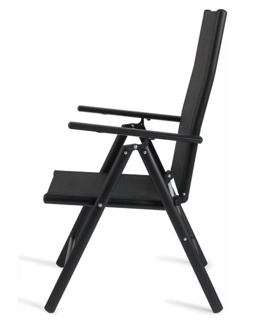 909 Chaises de jardin d'extérieur en aluminium - 66x55x107 cm - Gris - Lot de 2 - Pliables et réglables