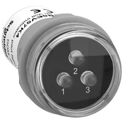 Schneider Electric Harmony XB5EV57K4 Feu de signalisation - LED 3 couleurs (rouge/jaune/vert) - Ø31 mm - Chrome/plastique - IP67 - AC