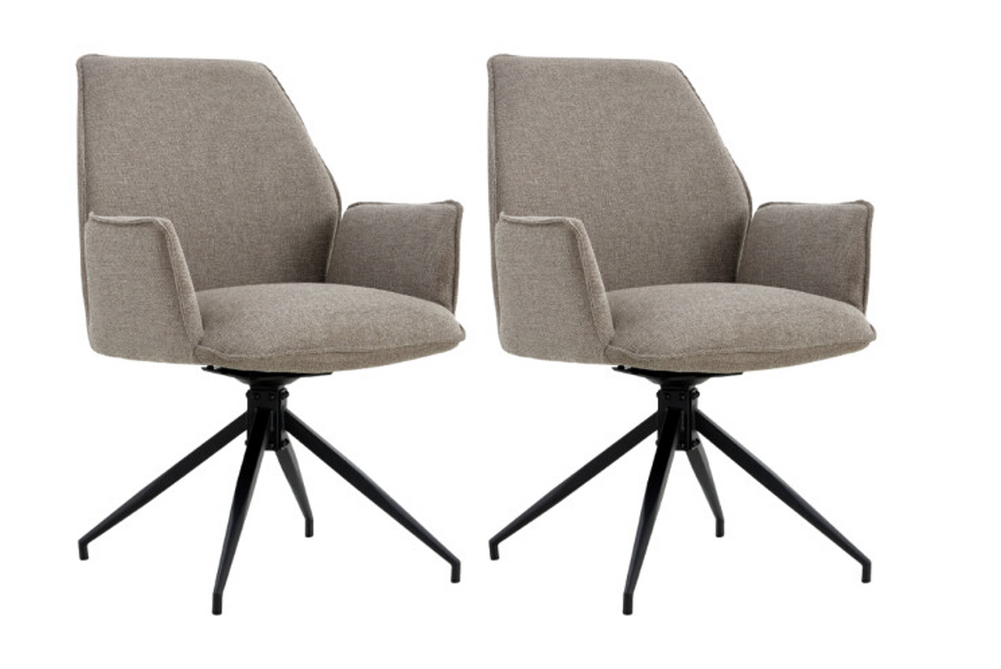 Multifurn Chaise de salle à manger - Lot de 2 - Rotation 180° - 57 x 63 x 90 cm - Taupe