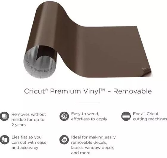 Cricut Premium Vinyl Removable Mat - Coffee Brown - 30.5x122cm - 1 rouleau
