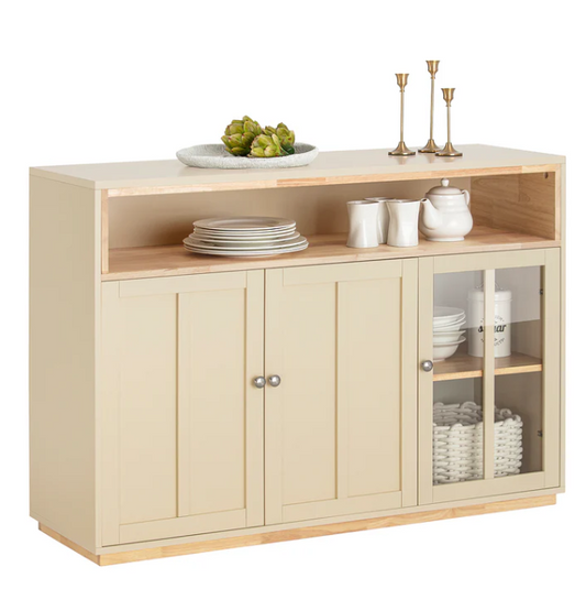 SoBuy Armoire de cuisine - 3 portes - Max. 70 kg - 120 x 40 x 85 cm - Beige