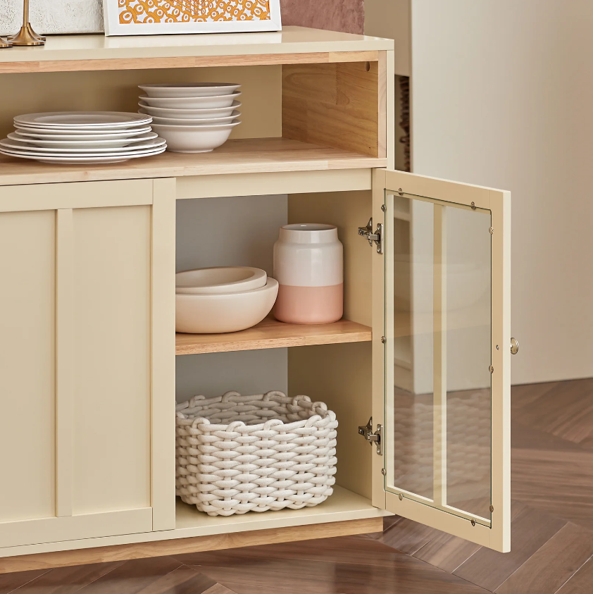SoBuy Armoire de cuisine - 3 portes - Max. 70 kg - 120 x 40 x 85 cm - Beige