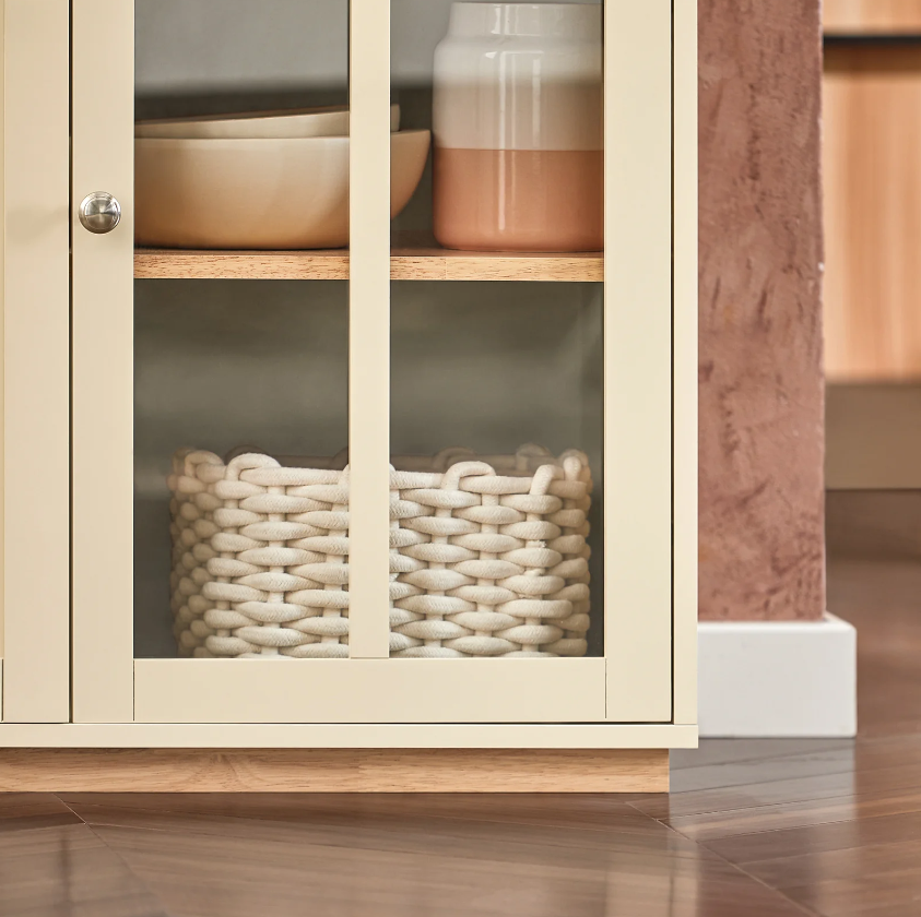 SoBuy Armoire de cuisine - 3 portes - Max. 70 kg - 120 x 40 x 85 cm - Beige