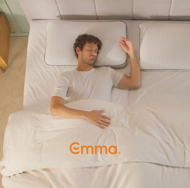 Oreiller en mousse à mémoire de forme Emma Diamond Degree 40 x 80 cm Gris