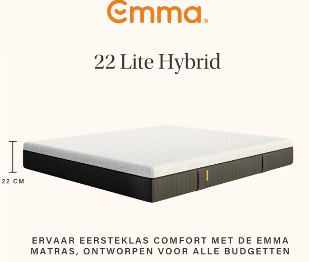 Emma Lite Matelas 90x200 cm - Matelas ferme à ressorts ensachés avec 7 zones - Gris