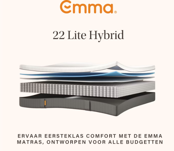 Emma Lite Matelas 90x200 cm - Matelas ferme à ressorts ensachés avec 7 zones - Gris