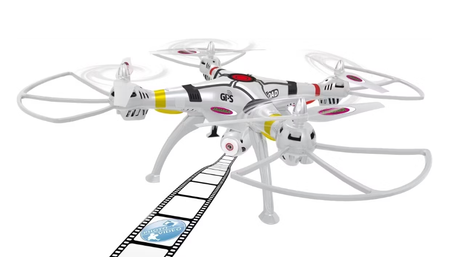Jamara Payload GPS VR Drone | Caméra HD 720p | 62x62x18.8 cm | Blanc