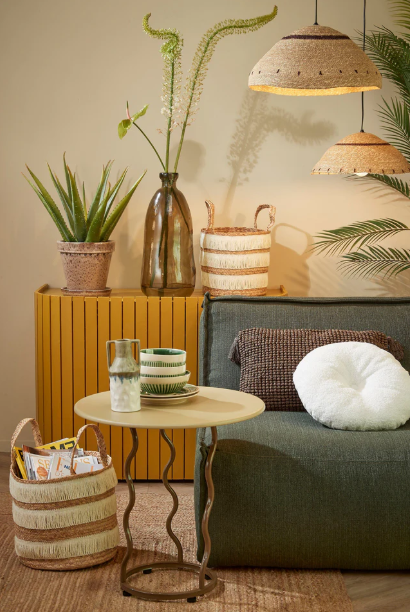 Mica Decorations Paniers de rangement Lot de 2 - Jacinthe d'eau - Marron - H30/27 x Ø32/28 cm