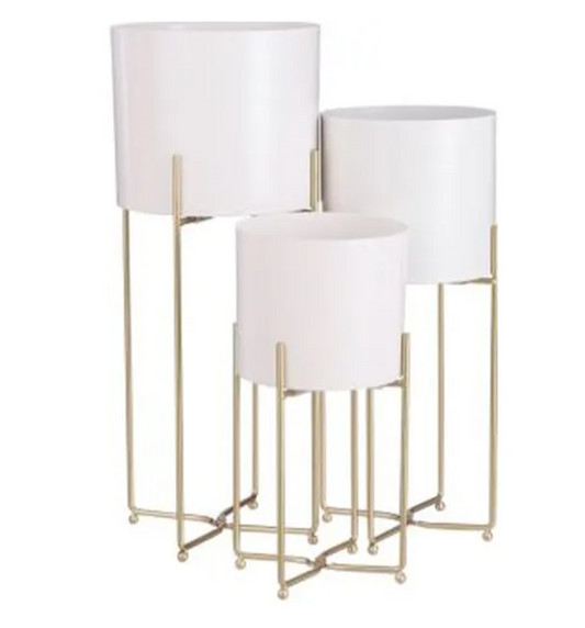 Edelman Piedestal Pot de fleurs - 58 cm - Blanc - Pour l'intérieur