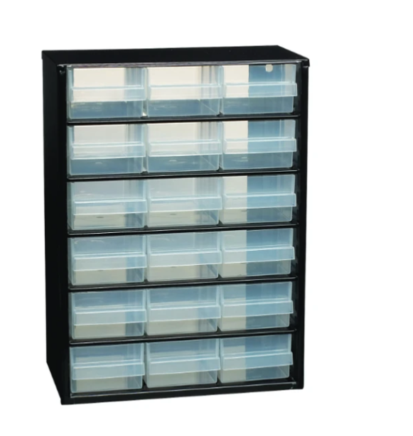 Armoire à tiroirs en métal Raaco avec 18 tiroirs - Pour le mur ou l'établi