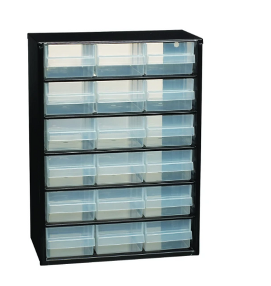 Armoire à tiroirs en métal Raaco avec 18 tiroirs - Pour le mur ou l'établi