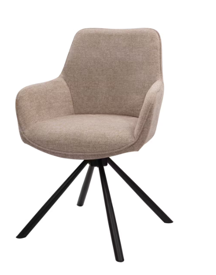 Dutchbone Oliver Chaises de salle à manger pivotantes 57x60x86 cm - Taupe (Lot de 2)