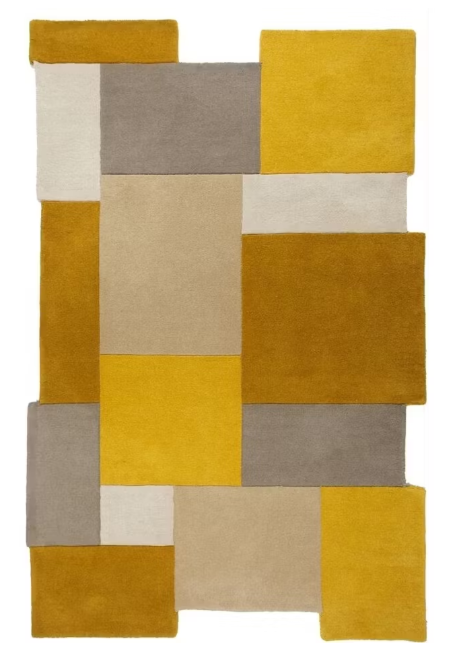 Flair Rugs Tapis en laine Collage 200 x 290 cm - Ochre