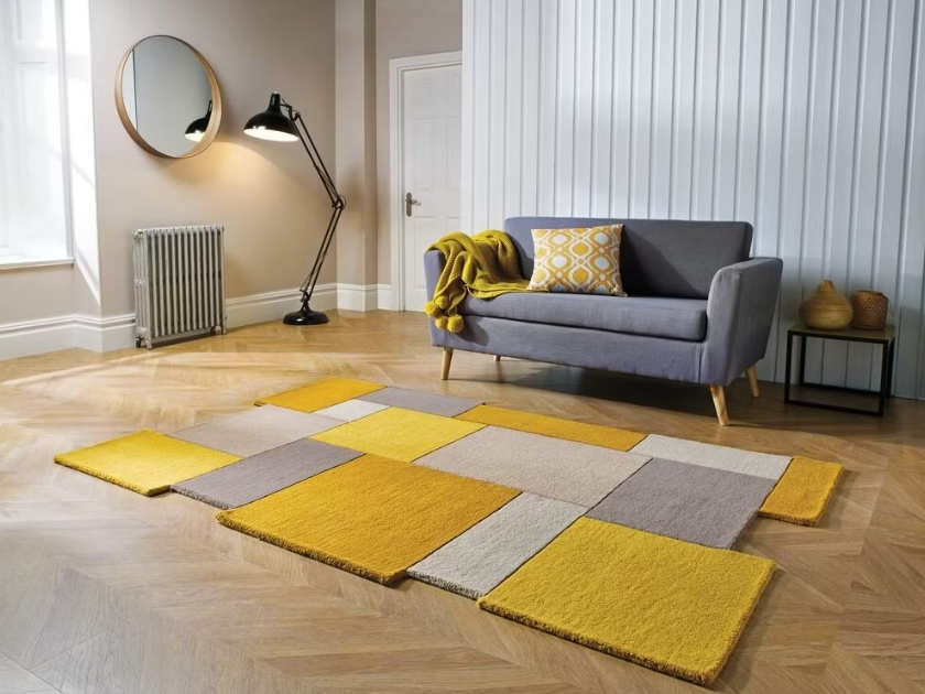 Flair Rugs Tapis en laine Collage 200 x 290 cm - Ochre