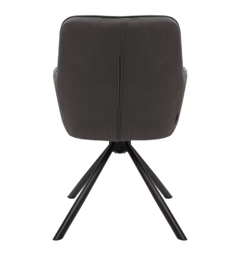 Dutchbone Oliver Chaise de salle à manger pivotante 57x60x86 cm - Microfibre Anthracite - Lot de 2