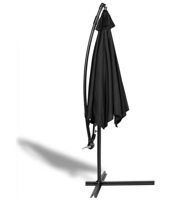 909 Outdoor - Parasol suspendu - Ø 300 cm - Avec base en croix - Anthracite - Parasol flottant - Résistant aux UV et hydrofuge - Réglable